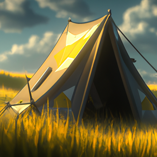 תמונה של אוהל קמפינג בשדה דשא.