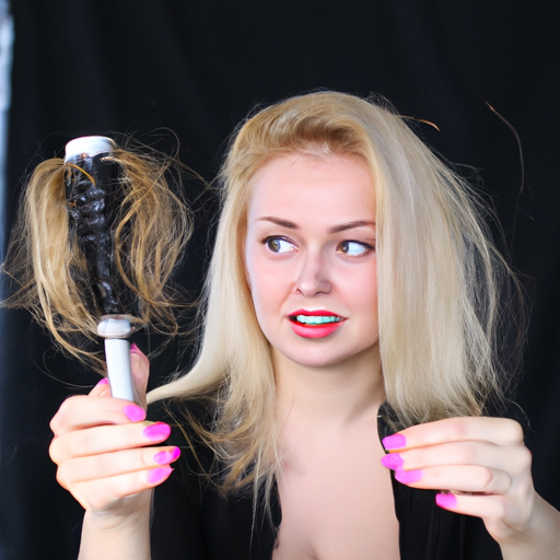3. אישה במצב מלחיץ עם קווצות שיער נושרות