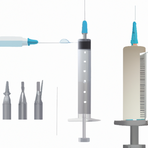 An illustration of a needle less injection device, highlighting its different components